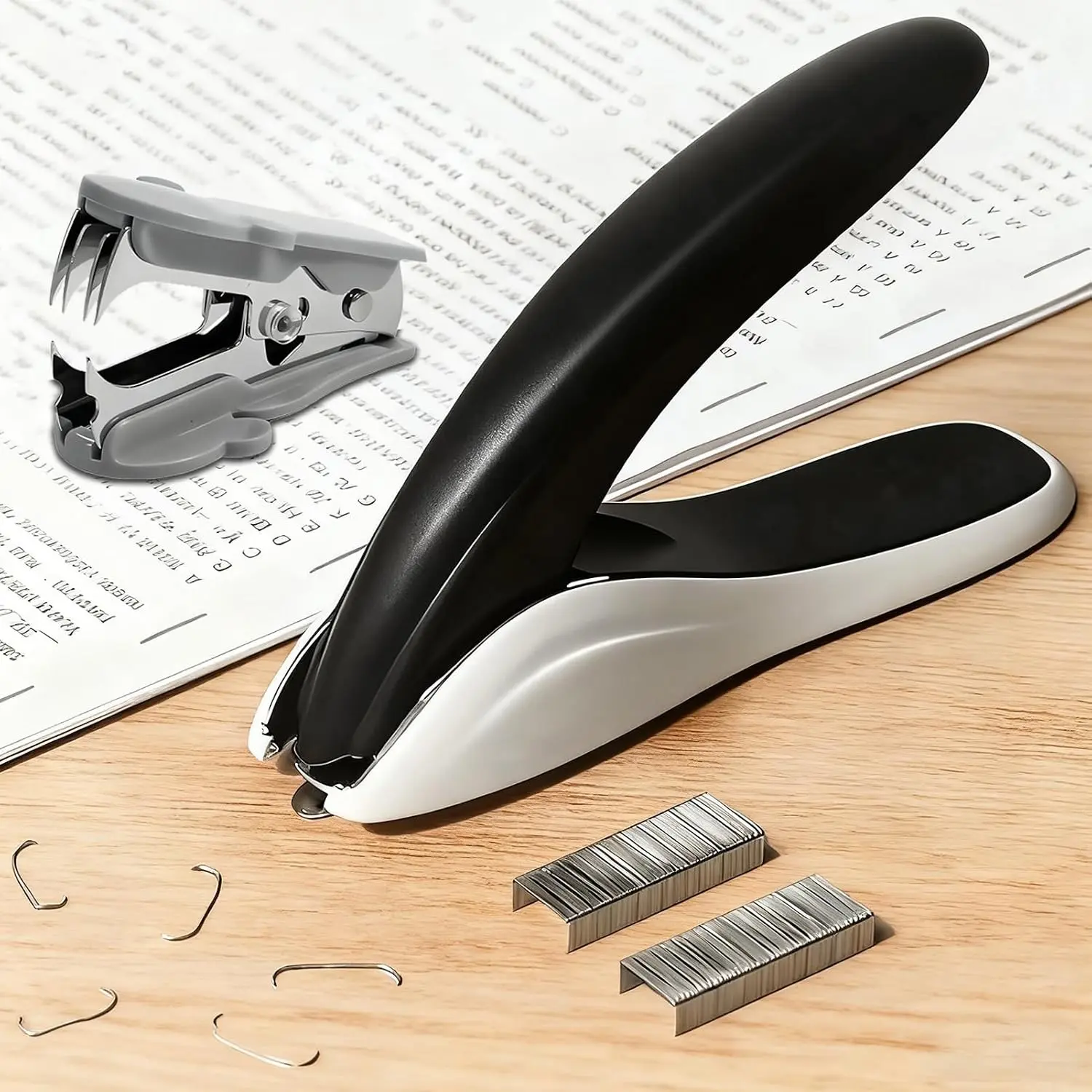 Professional Staple Remover & Puller, Without Tearing | 2 Pack,Heavy Duty Stapler Remover Tool,White & Black,for Office,Classroom,Home Office