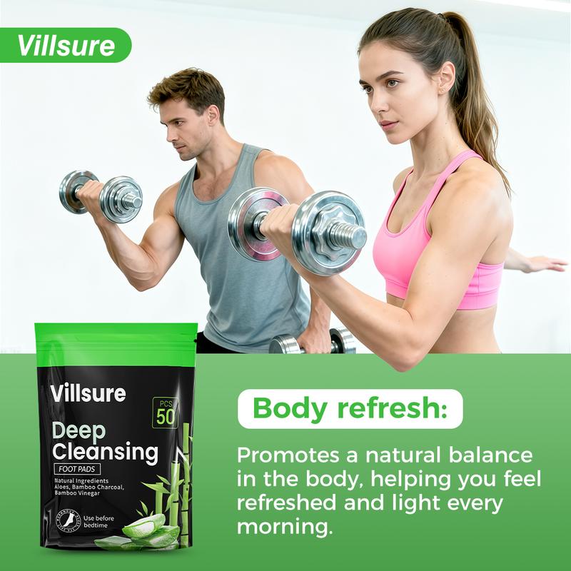 Deep Cleansing Foot Pads Foot Care With 50 Patches,Natural Aloes,Sea salt,Tourmaline,Herbal Foot Detox Patches For Foot Care,Adhesive Sheets, lmprove Sleep Quality,Relieve Fatigue and Exhaustion,Cleanse the Body & Mind,Improve Sleep Detoxpads