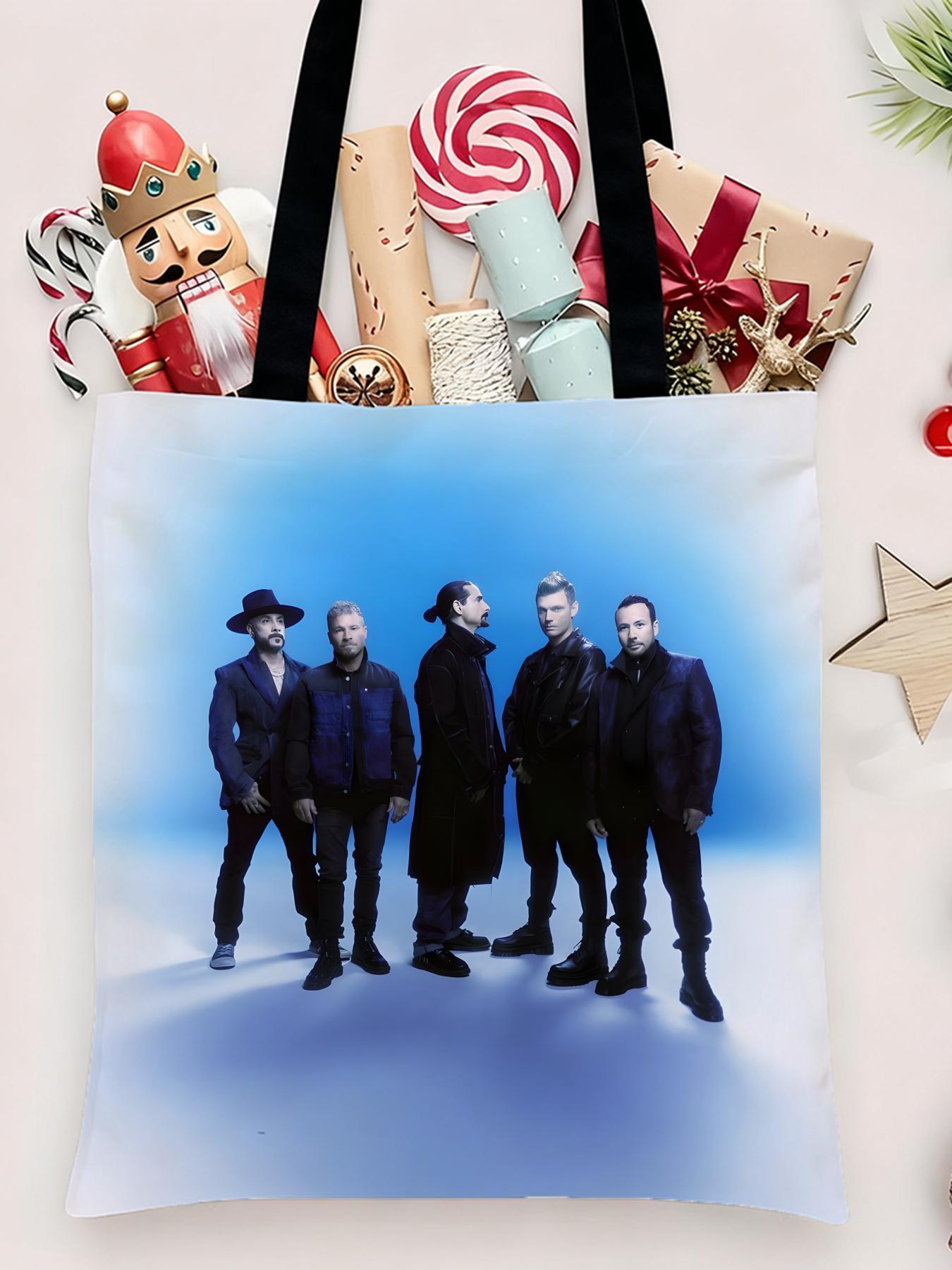 Backstreet Boys band Storage Bags Canvas Shopping Bag Christmas Party Tote Women's Handbag Festive Large Capacity Bag for Outdoor Picnic Party Travel Shopping Anime Crossbody Bags for Boys Girls Students Simple Tote