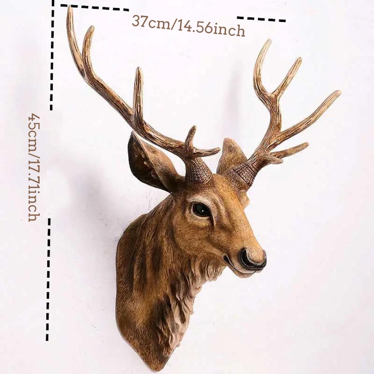 Deer Head Wall Hanging Decor, Luxurious Home Decoration for North Hall Space, Medium Size, Easy Installation, Fills Wall Gaps