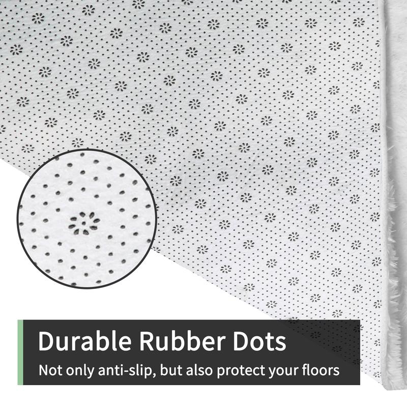 FAMVAL Large Size Plush Rugs Big Fluffy Area Rug Non-slip Soft Shaggy Carpet Mats for Livingroom Bedroom Nursery Home Decor White Christmas gifts