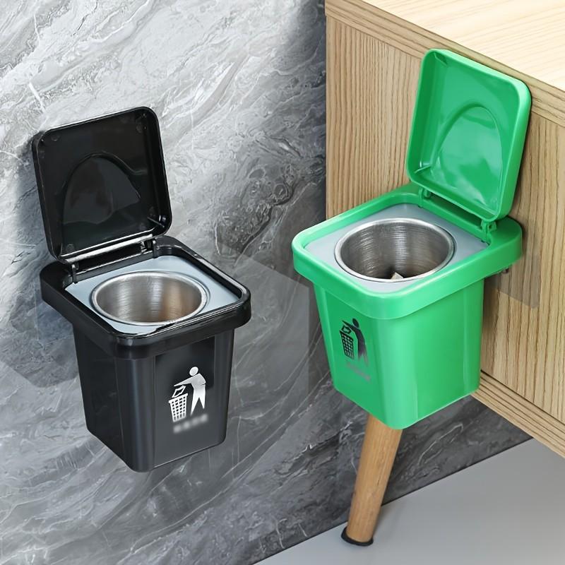 Creative Wall-Mounted Ashtray Trash Can with Lid, Desktop Mini Ashtray, Decorative Desk Accessory, No Drilling Design, Ideal for Living Room, Bedroom, Bathroom, Car