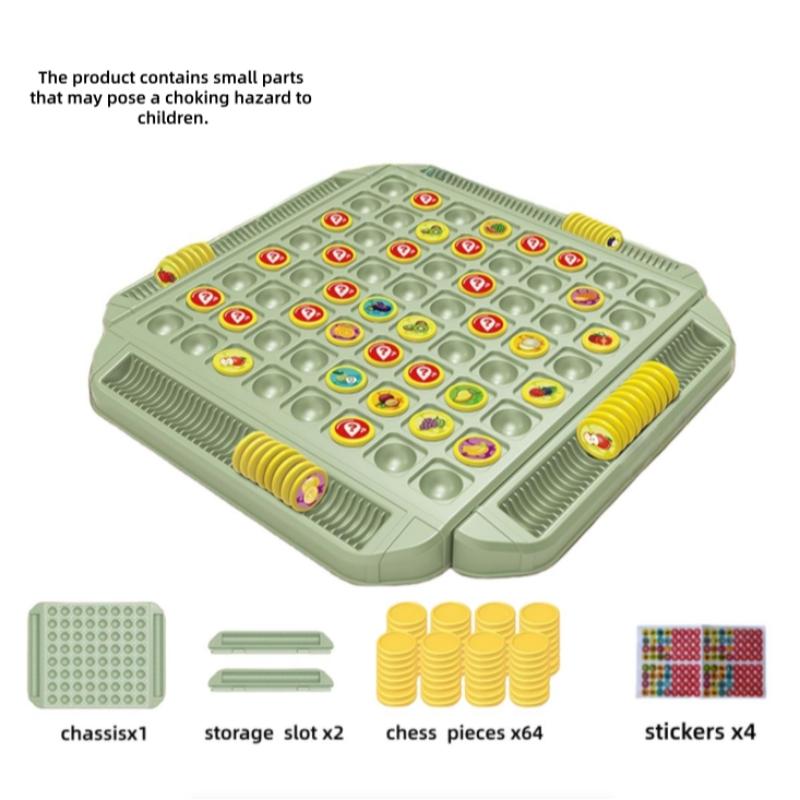 Family Fun Memory Flip Chess Set, Improves Memory Skills, Perfect for Christmas Parties, Suitable for 3-4 Players, Indoor Party Toy