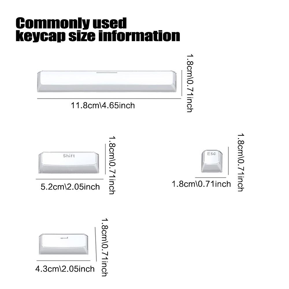 Aula Ice Crystal Jelly Keycaps, Acrylic Material, Side Characters, Translucent, Ergonomic Height Variations, Fits Multiple Keyboard Layouts