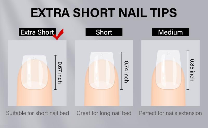 AILLSA 450pcs Extra Short Coffin 15 Sizes Full Matte Cover Nail Tips Pre-filed Pre-Shaped False Press on Nails Soft Gel For DIY Nail Art Valentine's Day Gift For Women