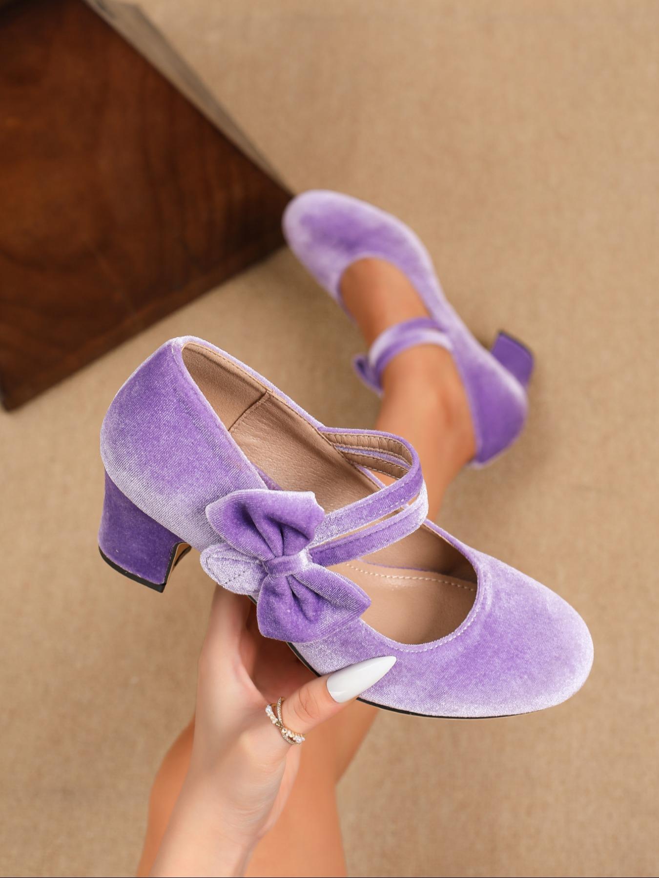 Women's Elegant Bowknot Design Mary Janes Pumps, Fashionable Solid Color Round Toe Thin Heels for Party, Daily Clothing Decor for Women & Girls, Classy, High Heel