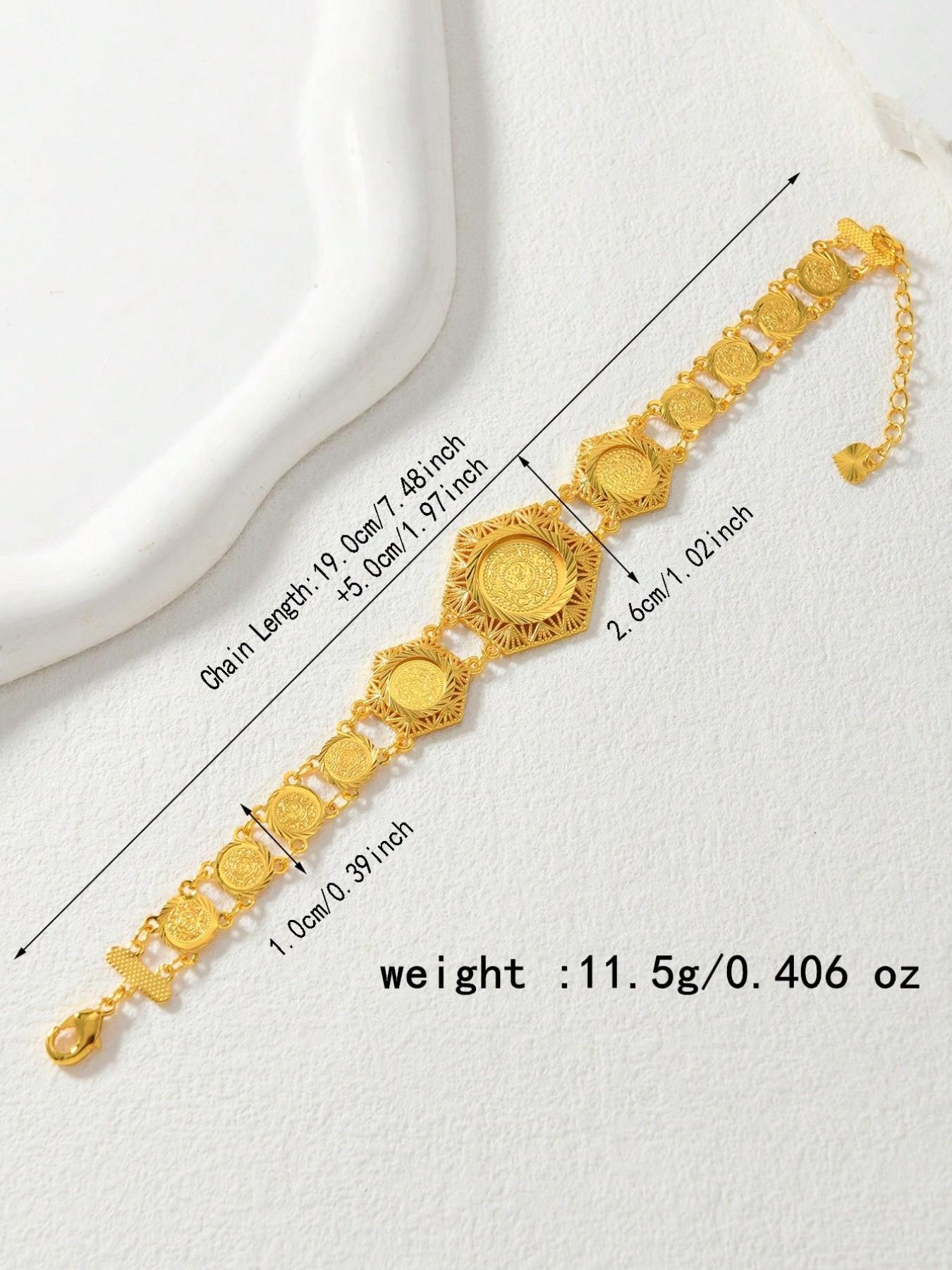 24k Copper Bracelet, Multilayer Hollow Out Design, Vintage Ethnic Style, Women's Jewelry for Ramadan Banquet Accessories