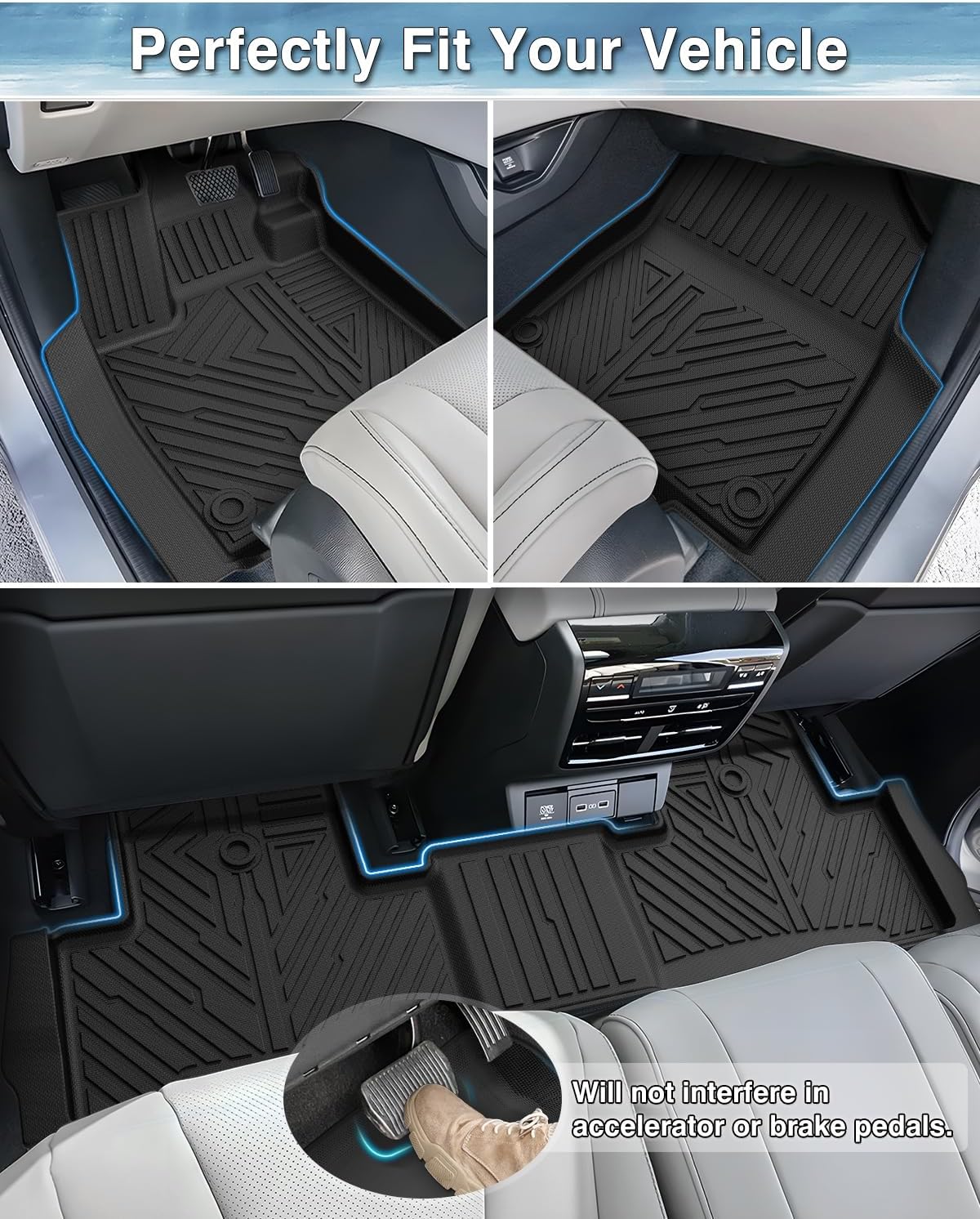 Canvcle Floor Mats for 2019-2025 Toyota RAV4 Gas/Hybrid 3D TPE All-Weather Heavy-Duty Liners with Enhanced Edge Protection & Easy Maintenance Canvcle Floor Mats for 2019-2025 Toyota RAV4 Gas/Hybrid 3D TPE All-Weather Heavy-Duty Liners with Enhanced Edge Protection & Easy Maintenance