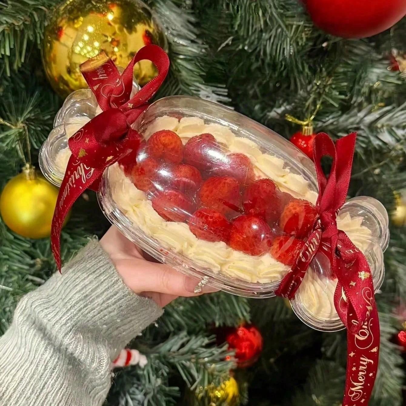 Candy Shape Cake Box with Lid, Transparent Style, Ideal for Birthday, Fruit Salad, Tiramisu, Party, Christmas, Wedding Decor