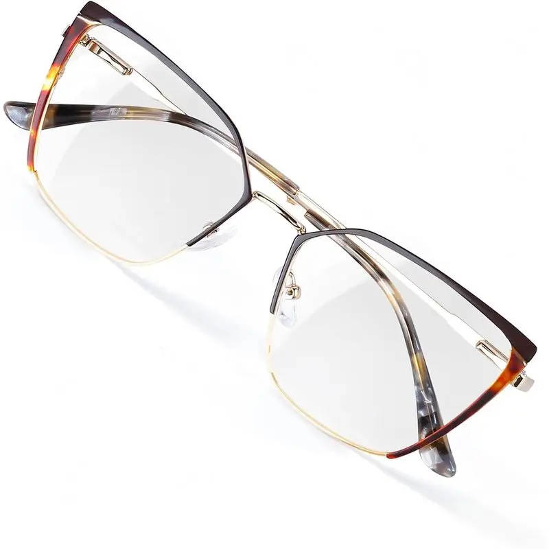 Blue Light Glasses for Women Blue Blockers Cat Eye Frame |   Bluelight Glasses with Cat Eye Frame for Style, Comfort, Eye Strain Relief (Black Amber)