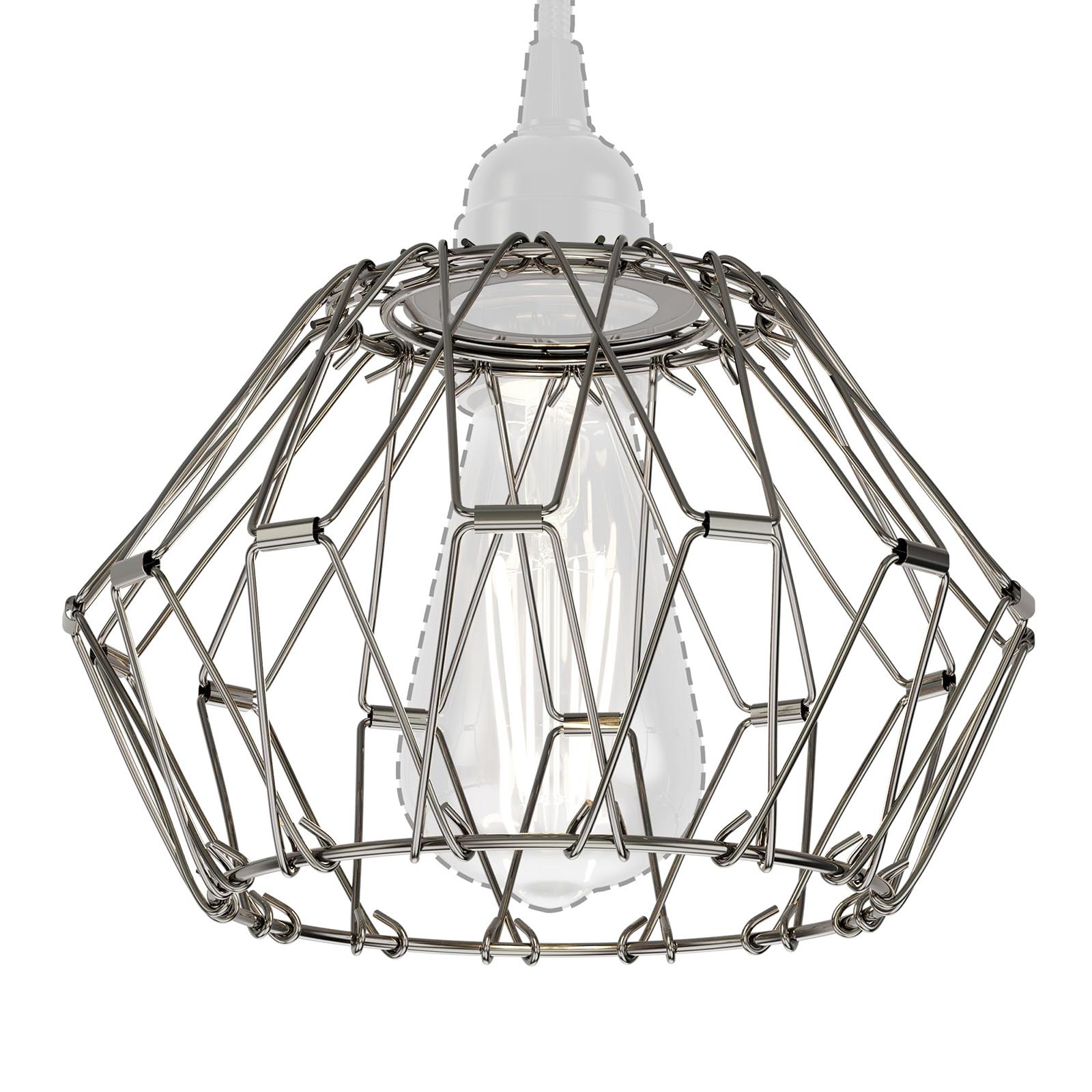 Serbasic Vintage Deformable Metal Cage Pendant Light E27 Base Adjustable Hanging Ceiling Fixture for Kitchen Living Room Dining Room Retro Industrial Style