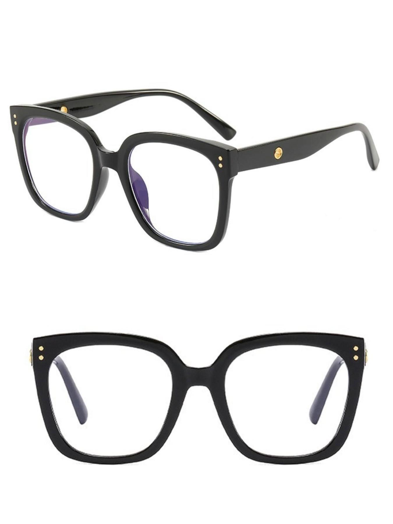 Women's Square Hollow Out Flat Lens Anti-Blue Light Glasses, Casual Leopard Pattern, Polycarbonate Frame, Suitable for Photography and Daily Wear, Stylish Square Frames, Leopard Pattern Eyeglasses