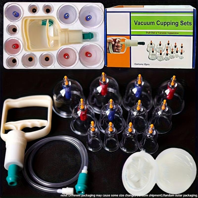 New Home Cupping Therapy Set with 12 Cups, Comes with Vacuum Cupping Gun and Cup, Suitable for Home Use