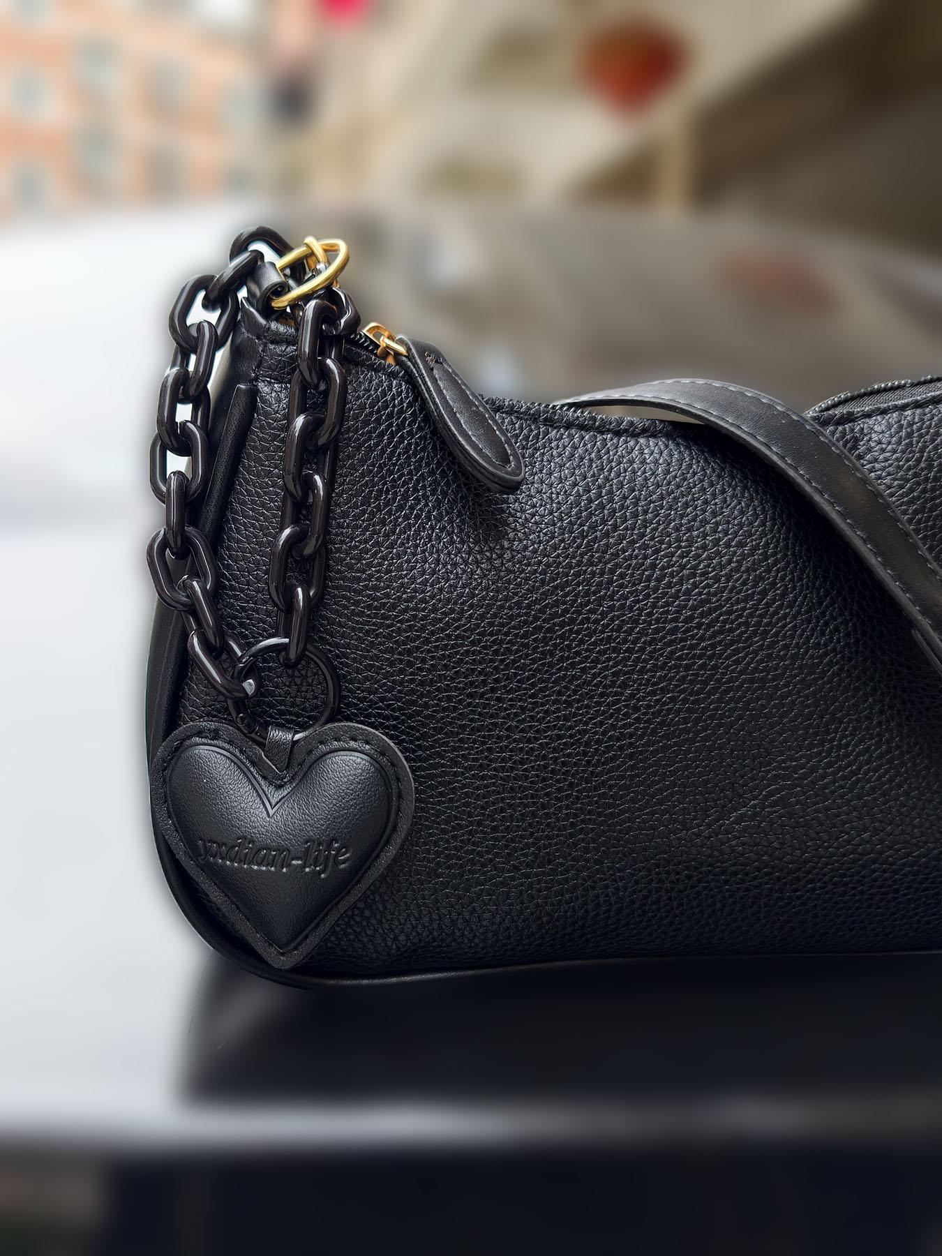 Heart Chain Bag Charm, Simple Style Purse Accessory Keychain, Fashion Small Gift, Elegant Design, Perfect for Bags & Keys, Bag Pendant Keychain, Trendy Cute Keychain