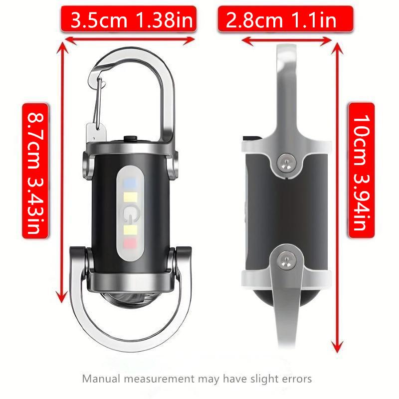 Multifunctional Keychain Flashlight, 1 Count Portable Waterproof Car Keychain Light with COB Side Light, Rechargeable Flashlight with 6 Lighting Modes