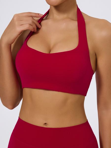 Women's Backless Breathable Sports Bra with Padding, Adjustable Straps, High Stretch, Ideal for Yoga & Outdoor Activities, All Seasons Wear