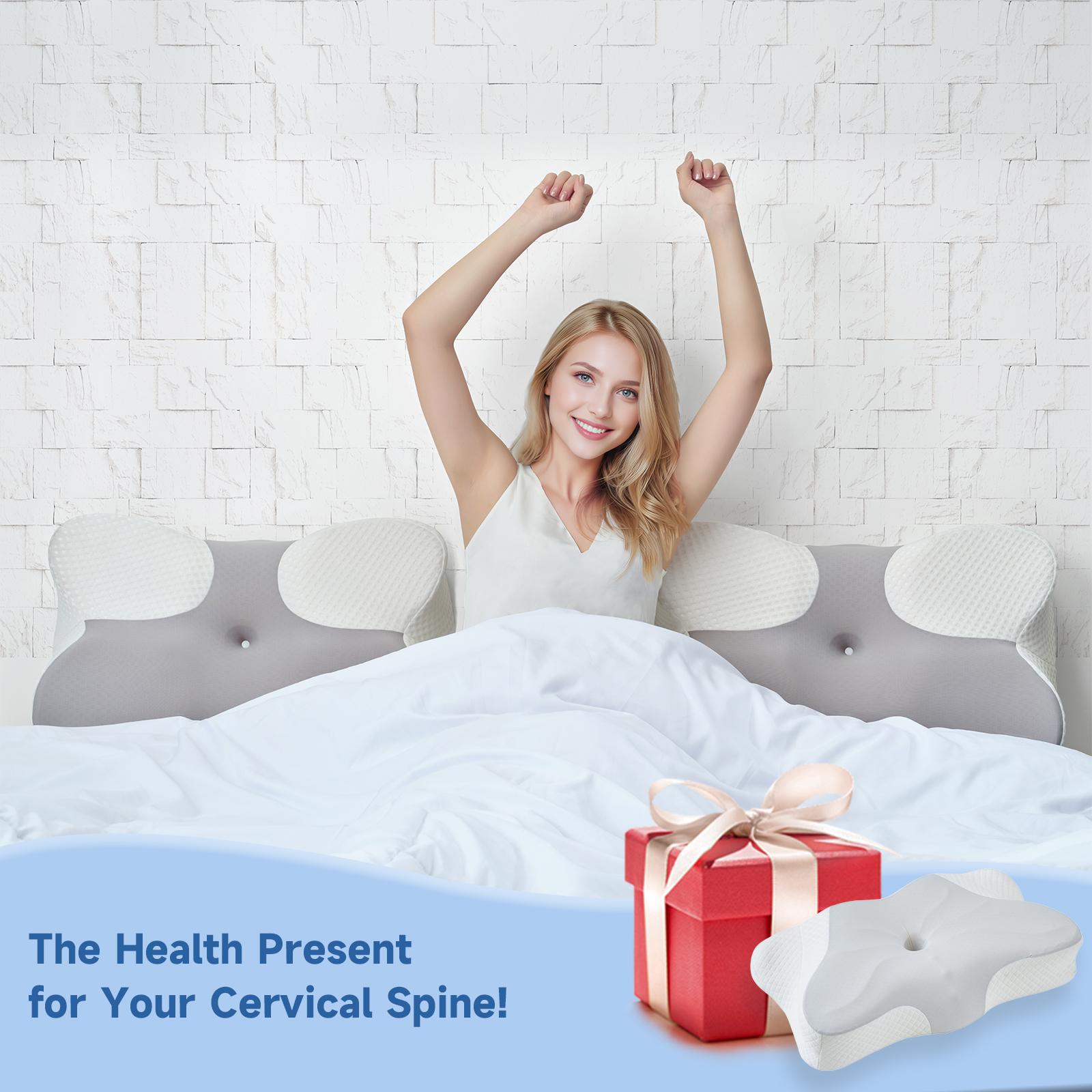 Z-HOM Cooling Ergonomic Neck Pillow Adjustable Memory Foam Cervical Support for Side Back Stomach Sleepers CertiPUR-US Certified OEKO-TEX Approved Breathable Cover Washable Durable Core