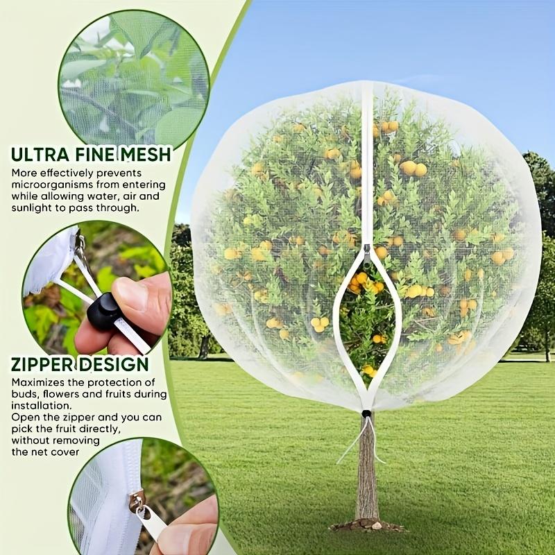 Tree Protection Net with Zipper Drawstring, Bird and Insect Proof Bag, Ideal for Blueberries Tomatoes Citrus, Garden Tree Guard