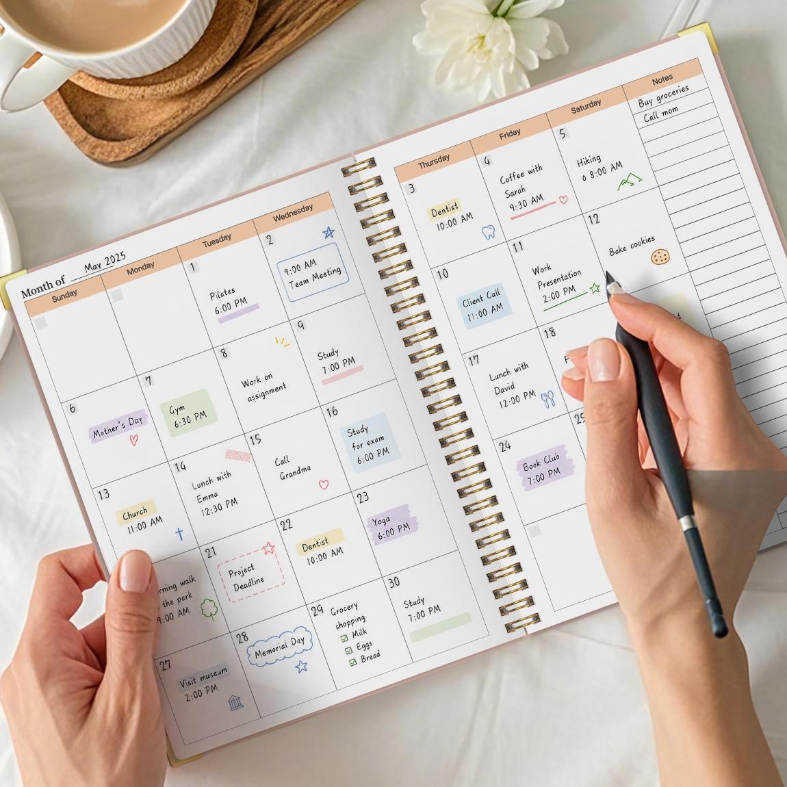 Spiral Bound Budget Planner Notebook, No Date Financial Management Ledger, Monthly Budget Savings Debt Tracker, Includes Expense Stickers