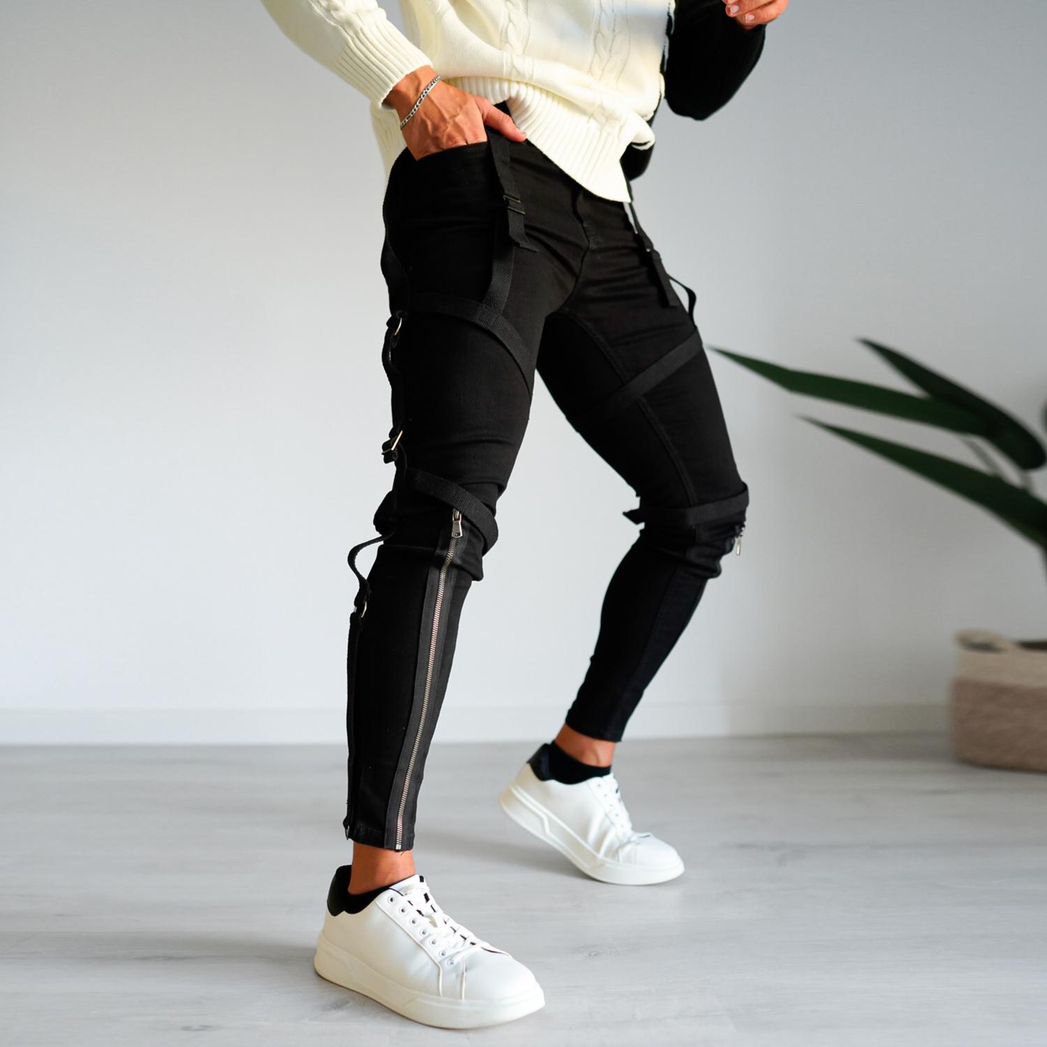 GINGTTO Men's Skinny Jeans Punk Gothic Zipper Denim Pants Hip hop Tapered Leg Slim Fit Jean GINGTTO Men's Skinny Jeans Punk Gothic Zipper Denim Pants Hip hop Tapered Leg Slim Fit Jean