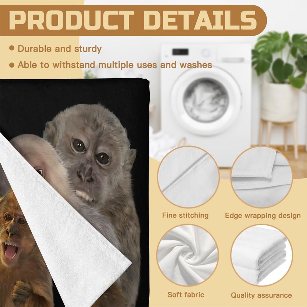 Trending Fun Monkey Adult Beach Towel, Trendy Cool Print Design, Lightweight Quick-Dry Towel, Suitable for Poolside, Vacation, Travel, and Outdoor Summer Use, Lightweight, Quick-Drying