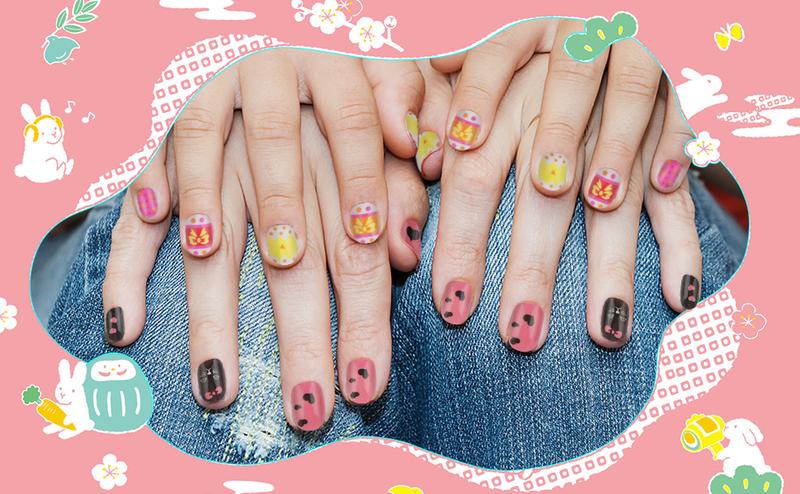 288PCS kids False Nail, Press on Pre-glue Full Cover Candy Pattern Short False Nail Kits with 48PCS Nail Adhesive Tabs, Valentine's Day Lovely Gift for Kids Little Girls Nail Art Decoration
