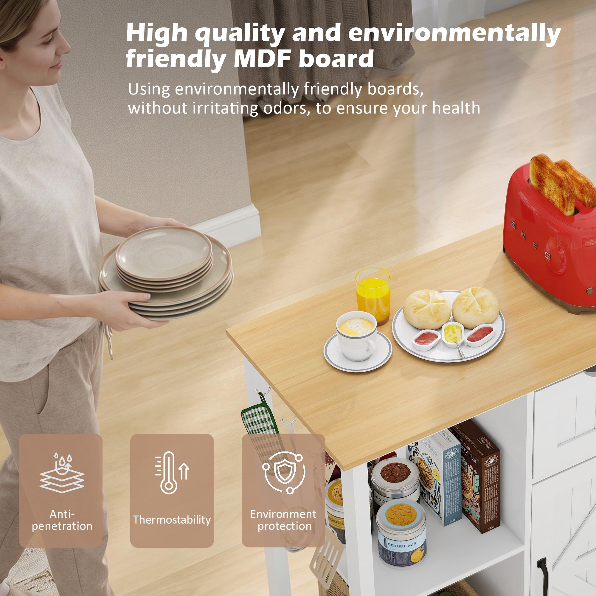 Kitchen Island Cart with Storage Cabinet, Rolling Kitchen Cart on Wheels with Drawer, Spice Rack & Towel Rack, Mobile Kitchen Island Table, Portable Serving Cart, Utility Storage Cabinet for Kitchen, Dining Room, Pantry, White Kitchen Island Cart with Storage Cabinet, Rolling Kitchen Cart on Wheels with Drawer, Spice Rack & Towel Rack, Mobile Kitchen Island Table, Portable Serving Cart, Utility Storage Cabinet for Kitchen, Dining Room, Pantry, White