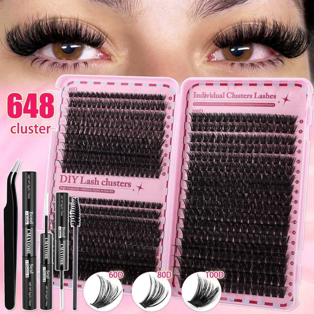 Slender and Soft False Eyelashes, DIY Volume Eyelashes, Multi-Functional Eyelash Book 60D–150D with Mixed Natural Thick Eyelash Clusters Extensions (8mm–16mm), D Curl Lashes for Daily Makeup, Charming Eyes, Beginner-Friendly Reusable #GLOBAL PICKS