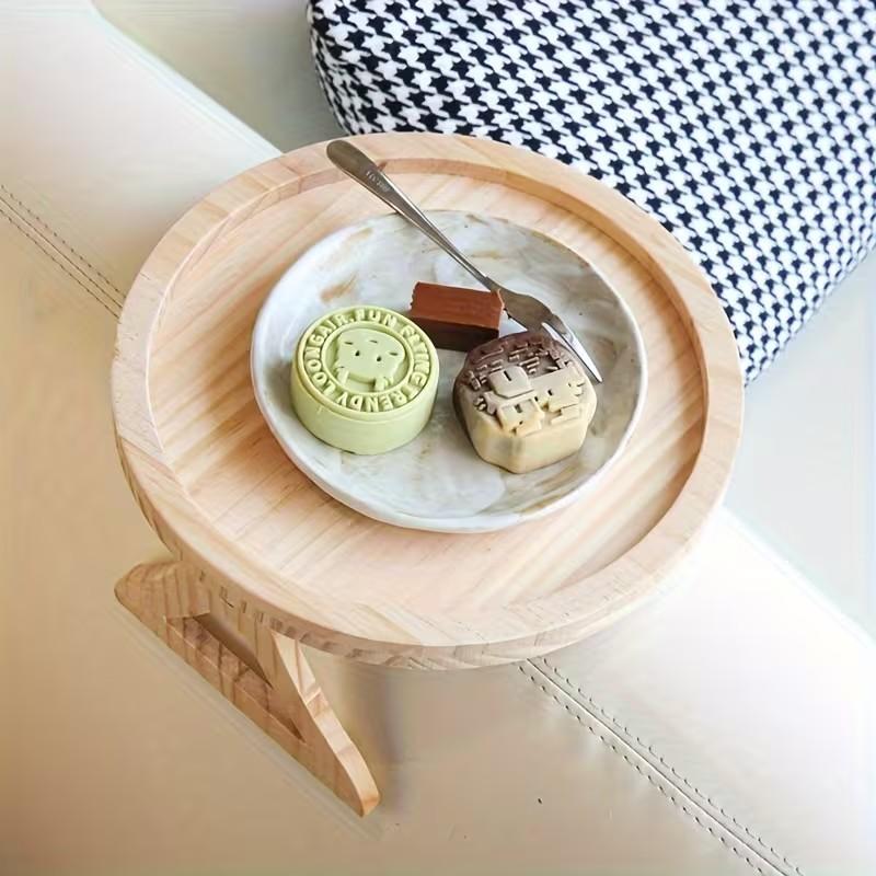 Stable Sofa Arm Table, Side Table, End Side Tables, No Installation Anti-Slip Non-Tip Shelf, Living Room Tea Cup Snack Tray, Ideal for Small Spaces, Perfect Gift