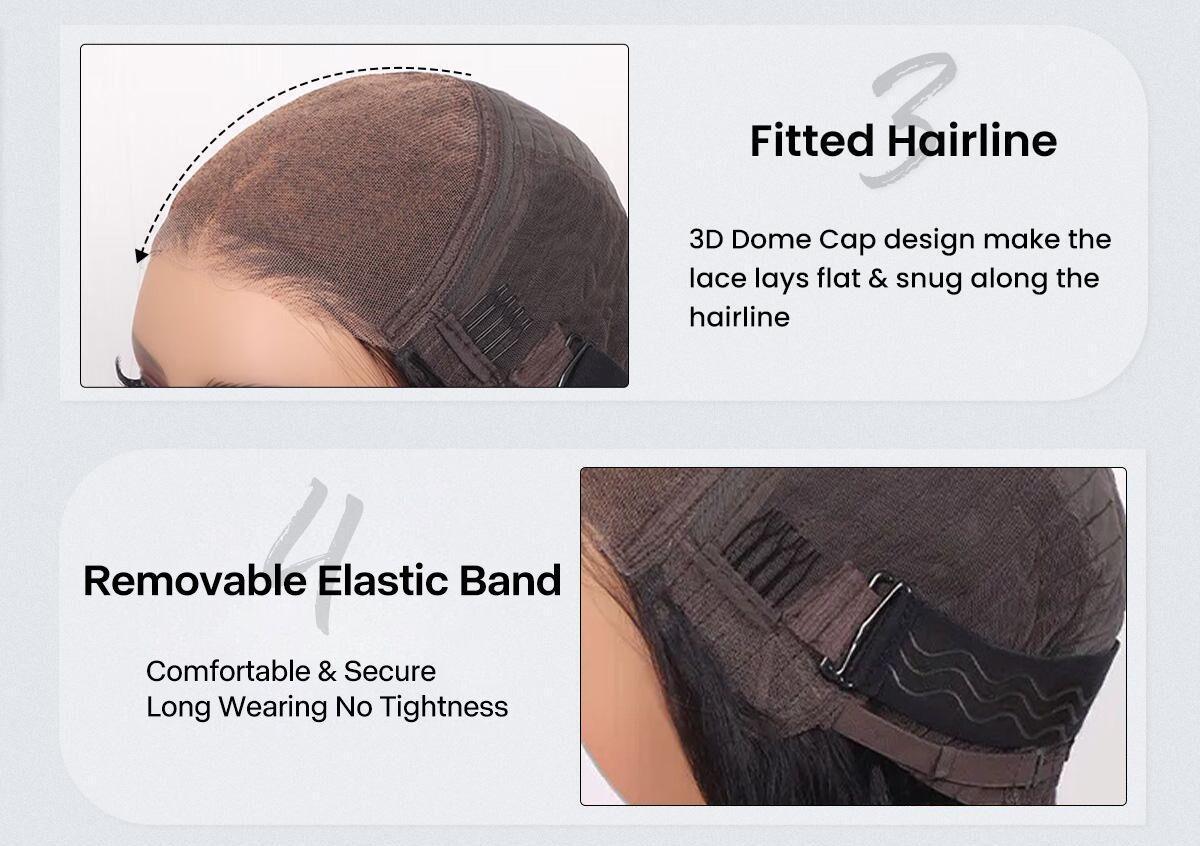 Mscoco Dark Brown Human Hair Wigs 6x5 Chocolate Brown Glueless Lace Wigs Wear And Go Body Wave & Straight Breathable Pre Bleached Knots Stretchy HD Lace Closure Wig