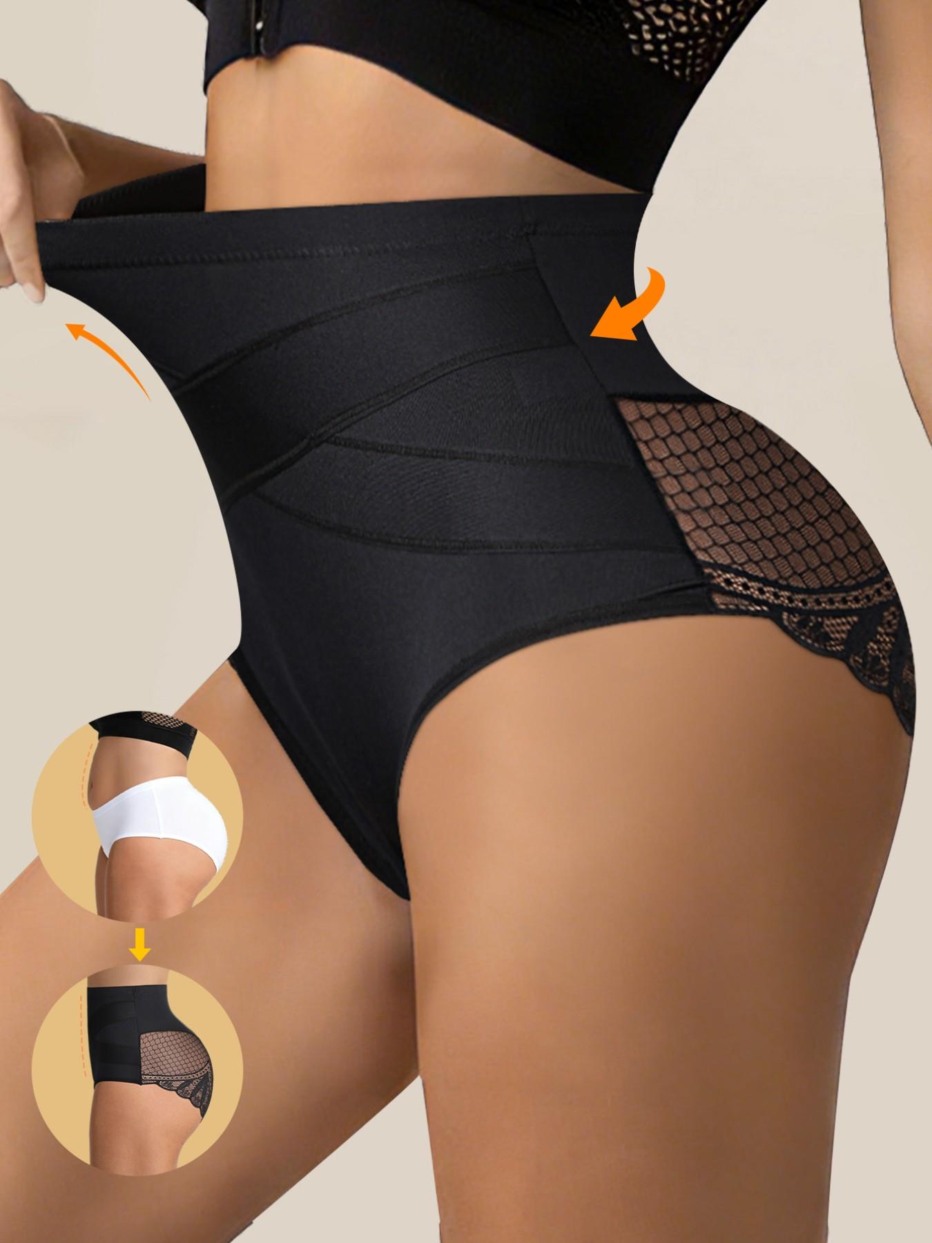 1Pc Lace Briefs Tummy Control Shapewear High Waist Panties Women's Lace Slimming Body Waist Trainer Underwear Sheath Flat Belly Panty Woman Butt Lifter Lingerie Shorts for Women