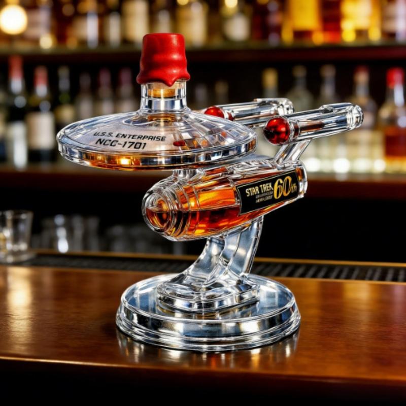 Premium Airtight Glass Spaceship Decanter, Whiskey & Wine Bottle, Unique Design, Perfect for Serving Beverages, Durable Material