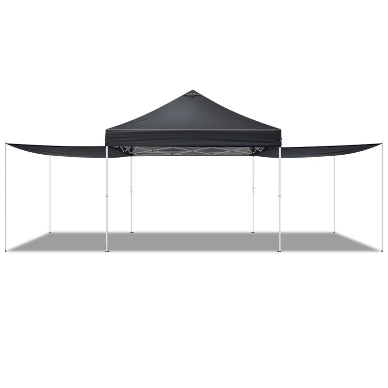 10x10FT pop up Canopy Tent with 2 sidewalls, Outdoor Canopy Tent,Adjustable Dual Awnings & Carry Bag
