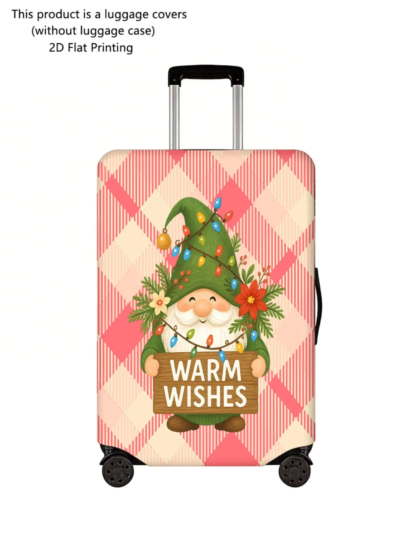 Christmas Theme Luggage Protector, Thick Dust Cover, Durable Elastic Material, Fits 18-32 Inch Suitcases, Travel Essential Accessory