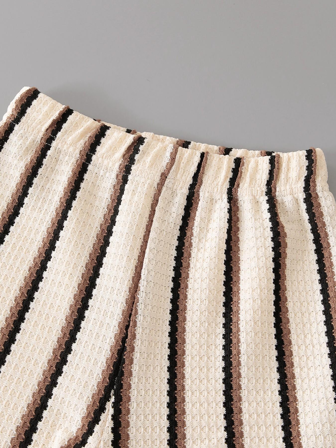 Boys' Summer New Set, Fashion Striped Button Shirt with Lightweight Breathable Shorts, Casual Loose-Fit Suit, Perfect Gift Option