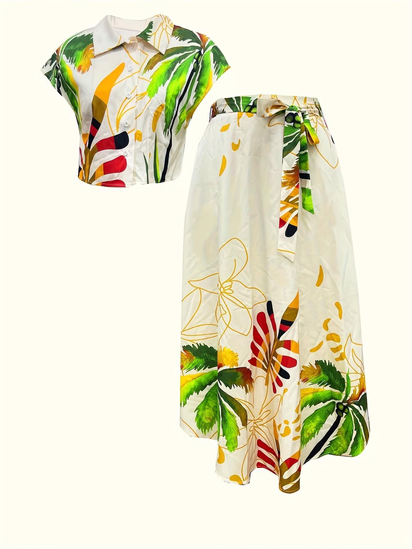 [Skirt Suit] New European And American Style Fashion Positioning Print Skirt Suit