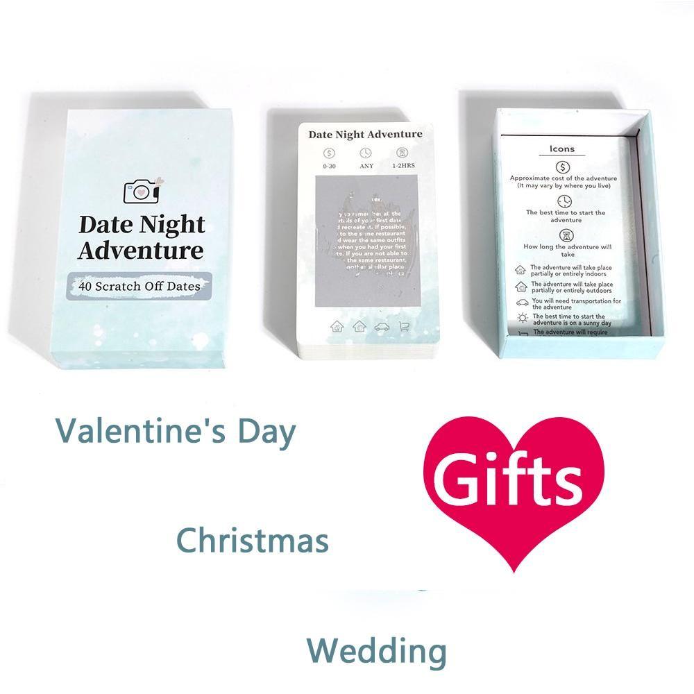 40 Fun Date Night Adventure Scratch-Off Card Game Idea, Fun Party Game Cards, Casual Dating Adventure, Perfect for Gatherings Couple,Romantic Wedding Anniversary Couple Gifts for Him, Her, Men, Boyfriend, Girlfriend, Bride, Husband, Wife, Couples Gifts fo