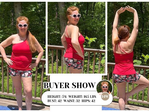 Daci Women Plus Size Tankini Swimsuit Two Piece Tummy Control Bathing Suits One Shoulder Swimwear with Shorts Daci Women Plus Size Tankini Swimsuit Two Piece Tummy Control Bathing Suits One Shoulder Swimwear with Shorts