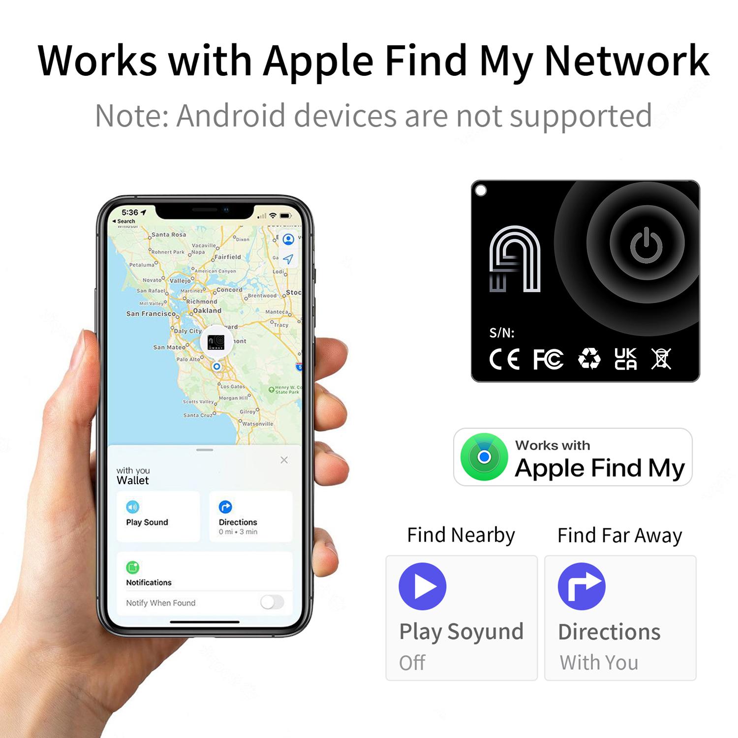 Mini Tracker Magicard Pro for iPhone, Works with Find My, Wireless Charging, Waterproof, Lost Device Protection, Wallet Car Key Finder, Smart Tracking Tag