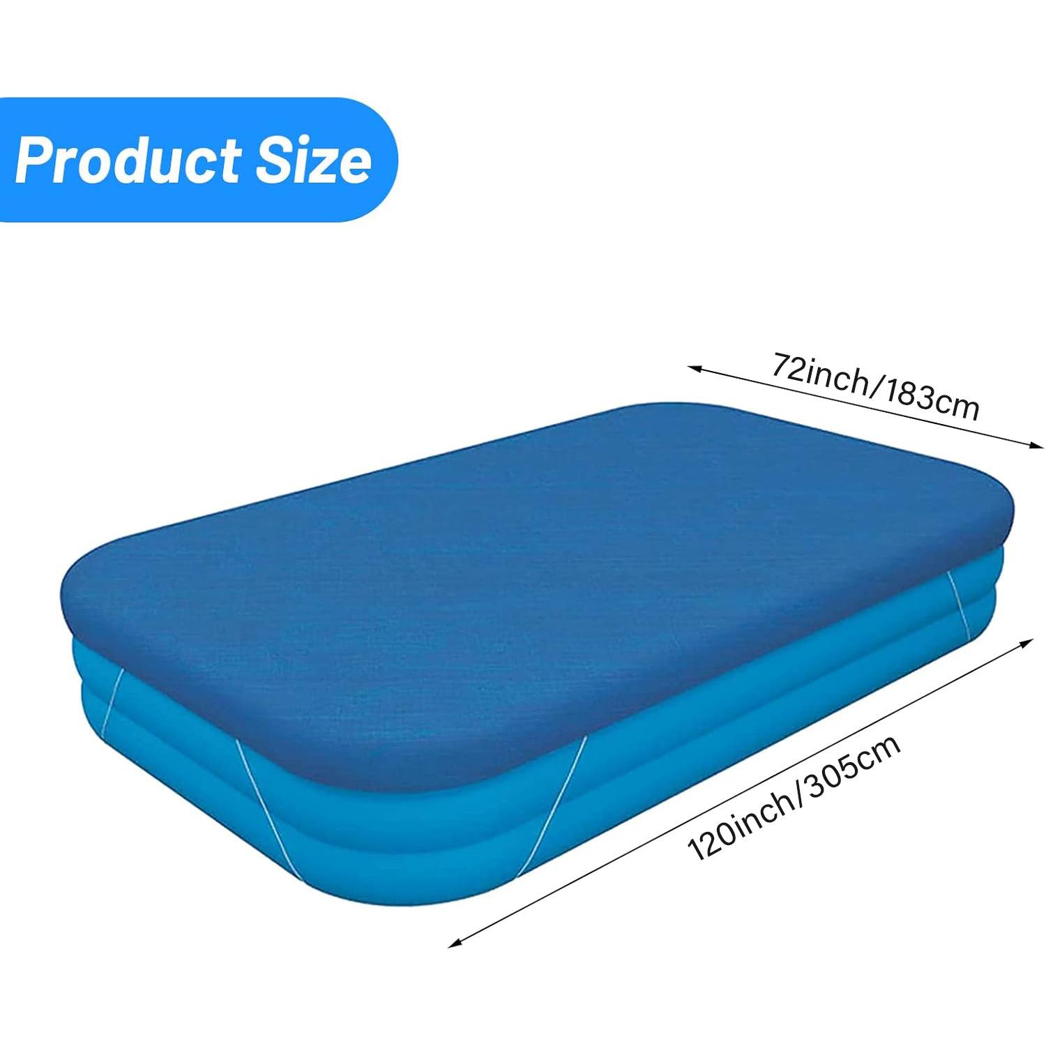 Rectangular pool cover, suitable for 120-inch × 72-inch rectangular inflatable pools, portable inflatable pool cover