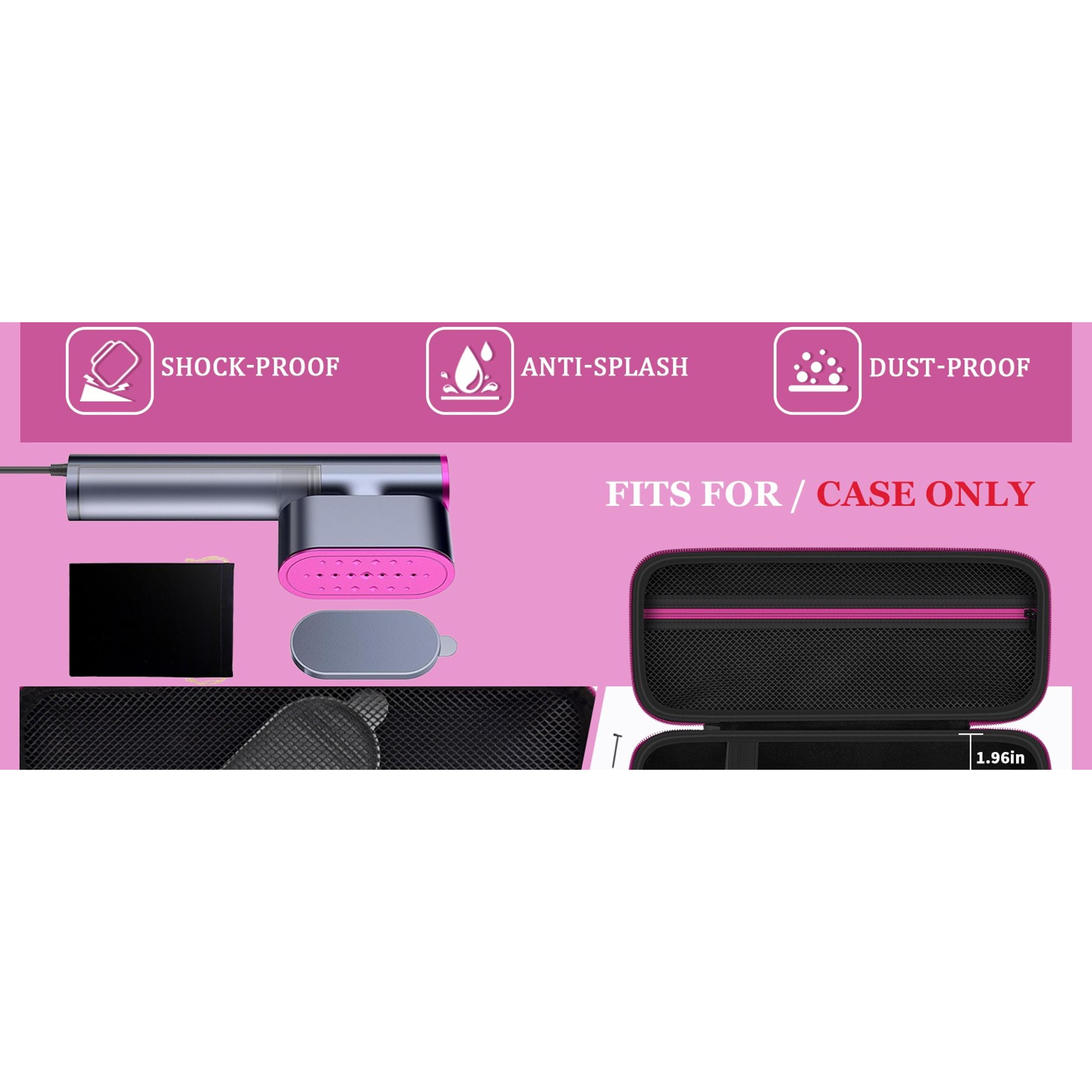 Steamer Carrying Case for Portable Handheld Irons, Storage Bag Organizer with Mesh Pocket for Accessories, Black (Box Only)