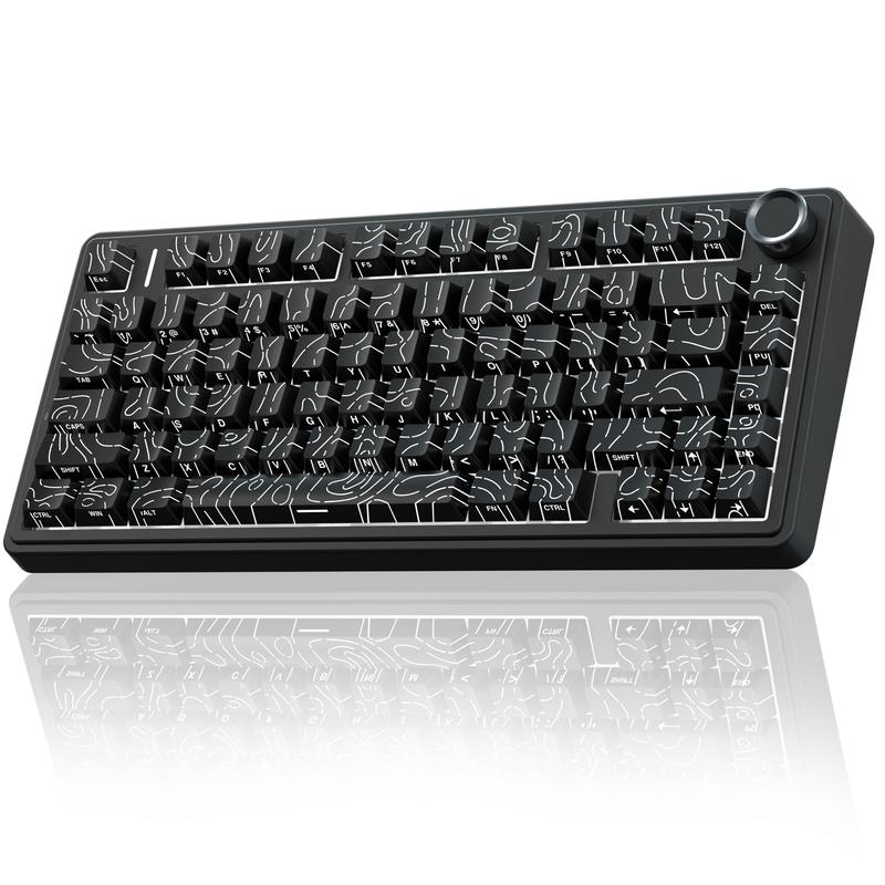 [New Coulor]AULA F75 Pro Wireless Mechanical Gaming Keyboard,75% Gasket Hot Swappable Custom Keyboard,RGB Backlit,Pre-lubed Reaper Switches,Side Printed PBT Keycaps,2.4GHz/USB-C/BT5.0 PC Accessories Office Creamy Budget Keyboards TikTokShopfalldealsforyou