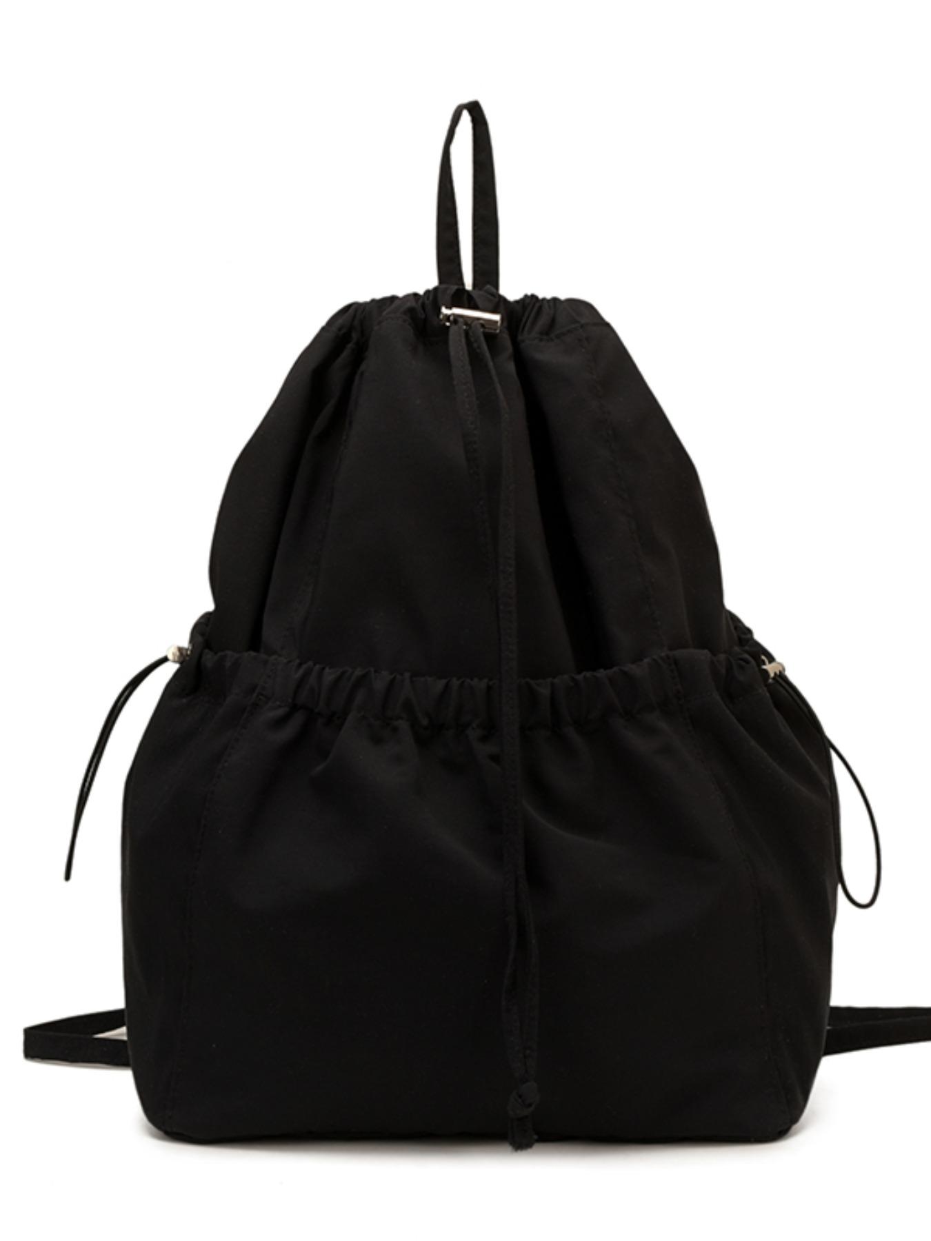 Large Capacity Nylon Drawstring Backpack, Preppy Style, Lightweight, Suitable for Students, Shopping, Daily Use, All Seasons