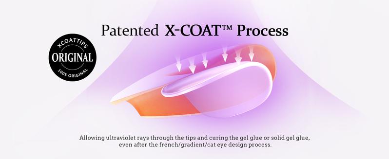 BTArtboxnails XCOATTIPS Press on Nails - 150pcs Brighter pastel Long Square or Almond or Coffin French Tips, Brighter pastel Soft Gel False Nail, Soak Off Acrylic Fake Nails Extensions