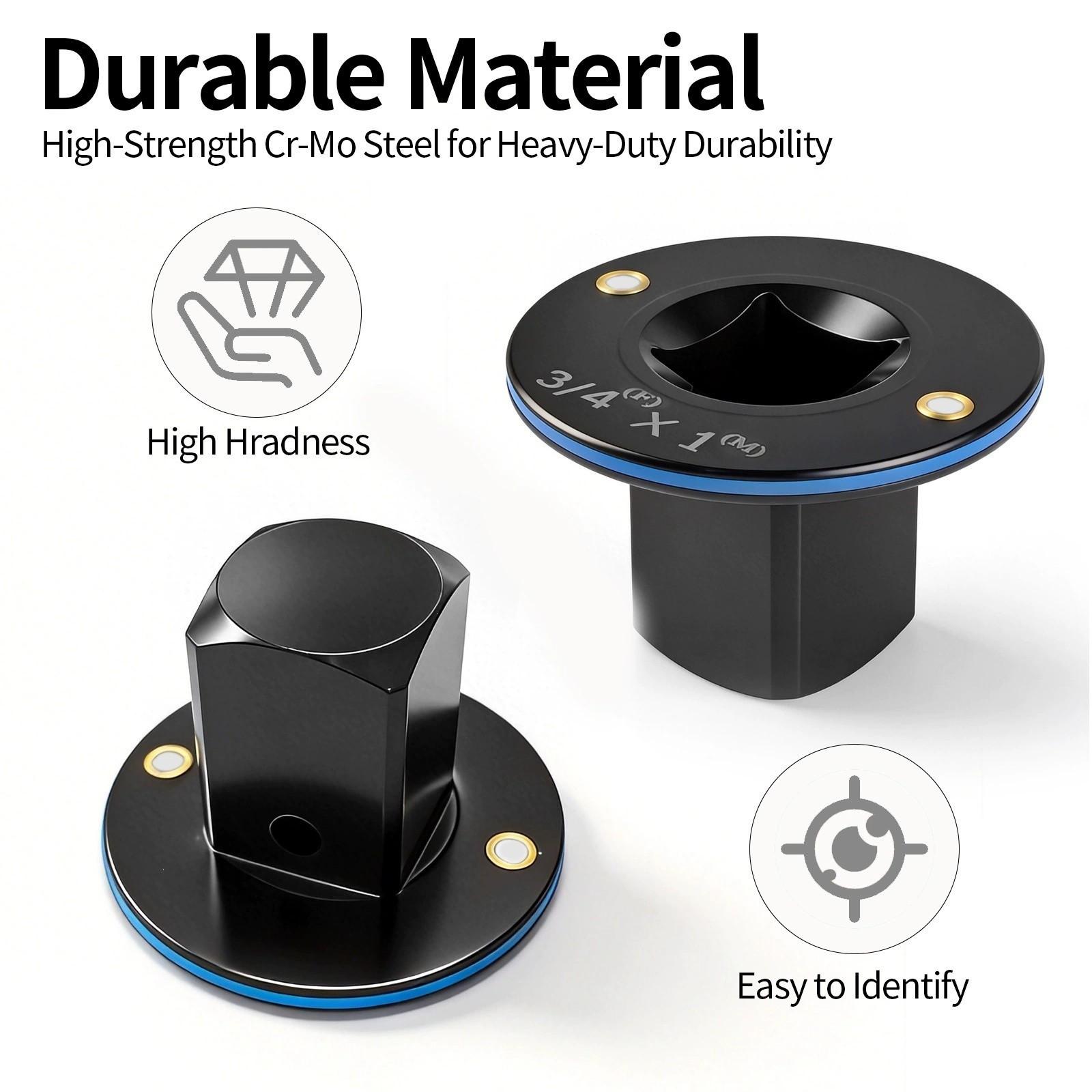 4-Piece Stubby Compact Impact Reducer and Adapter Set, Nestable Design Color-Coded Premium Cr-Mo Torque Socket Converter for Automotive Repair, Mechanic Tools and Tight Clearance Mechanics
