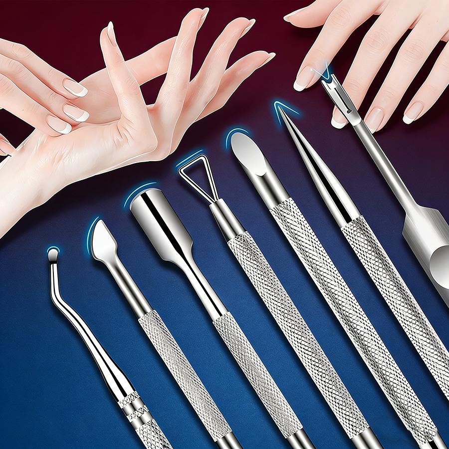 Professional Grade 5pcs Stainless Steel Manicure Pedicure Kit, Portable Travel Case Included, Complete Nail Foot Care Tools with Cuticle Remover and Nail Corrector for Women and Men, Acetone-Free Gel Polish Removal, Excellent Gift Choice