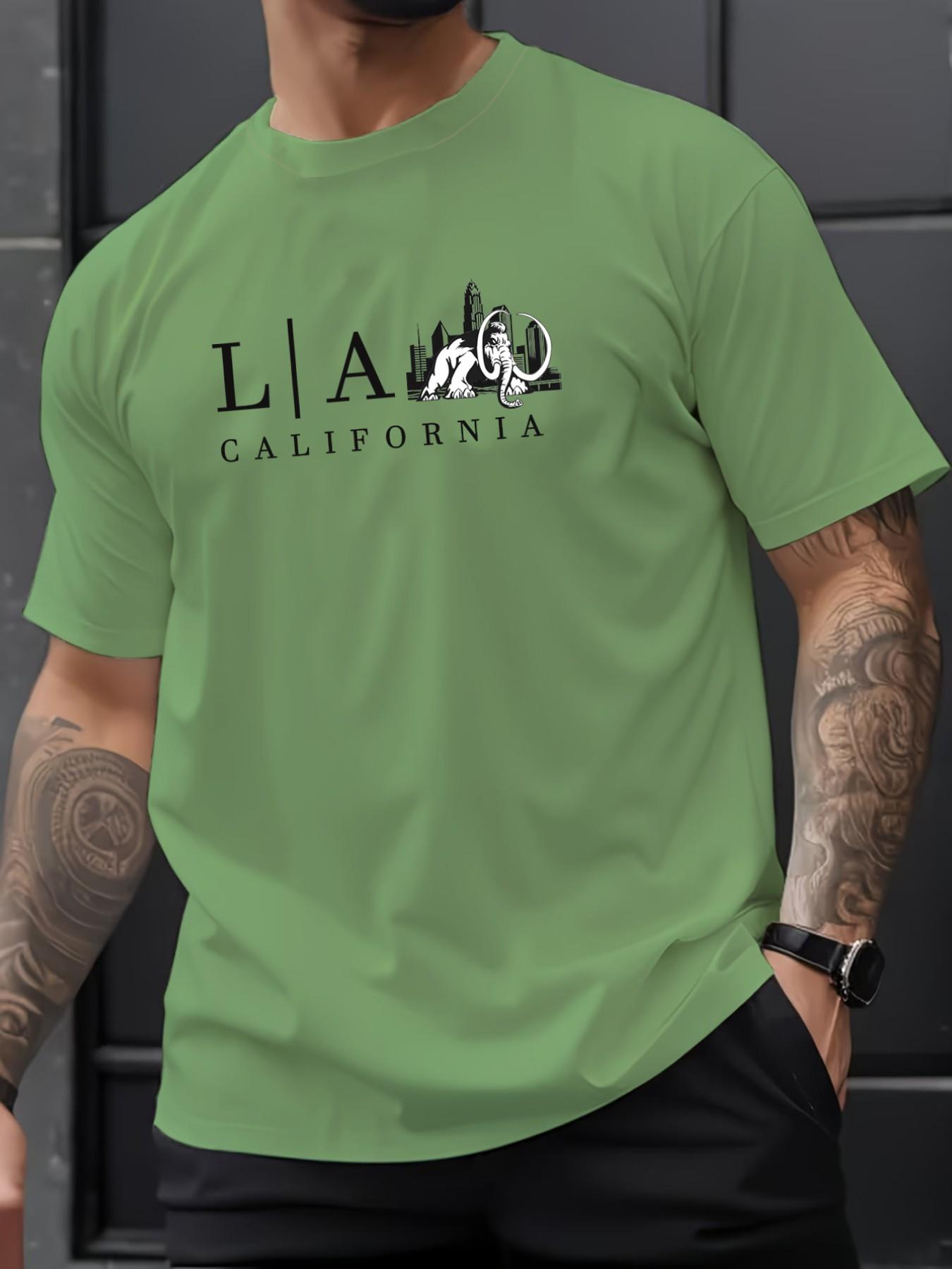 Men's Summer Micro-Stretch Comfort Round Neck Printed T-Shirt, Fashionable Trendy Wear, Best Choice for Men, Casual Stylish Tee