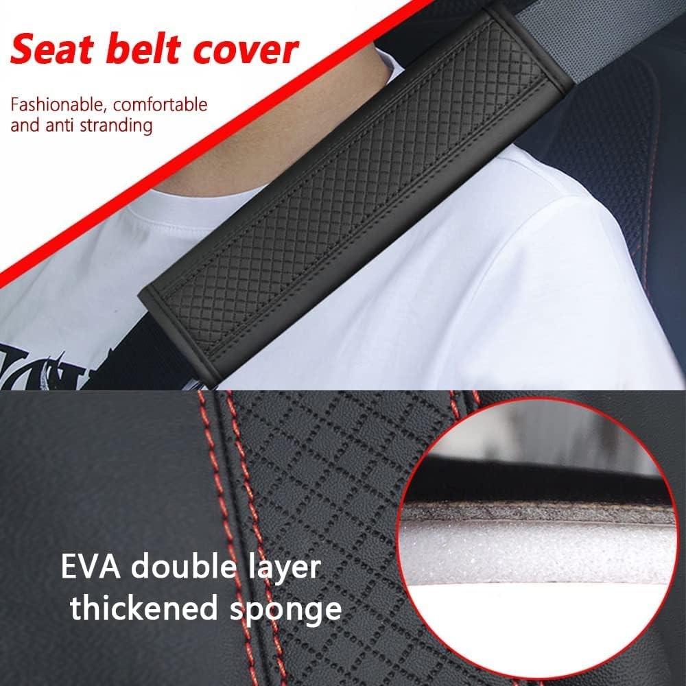 2-Pack PU Leather Car Safety Belt Shoulder Pads, Comfortable Pressure Relief Seatbelt Covers, Anti-Chafing Backpack Shoulder Protectors