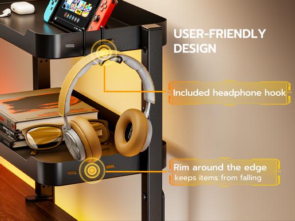 ARES WING 2-Tier Clamp On Desk Shelf, 16 inch Adjustable Above or Under Desk Storage Shelves Holds 44 lbs, Heavy Duty Desktop Organizer with Headphone Holder for Working and Gaming Accessories, Black ARES WING 2-Tier Clamp On Desk Shelf, 16 inch Adjustable Above or Under Desk Storage Shelves Holds 44 lbs, Heavy Duty Desktop Organizer with Headphone Holder for Working and Gaming Accessories, Black