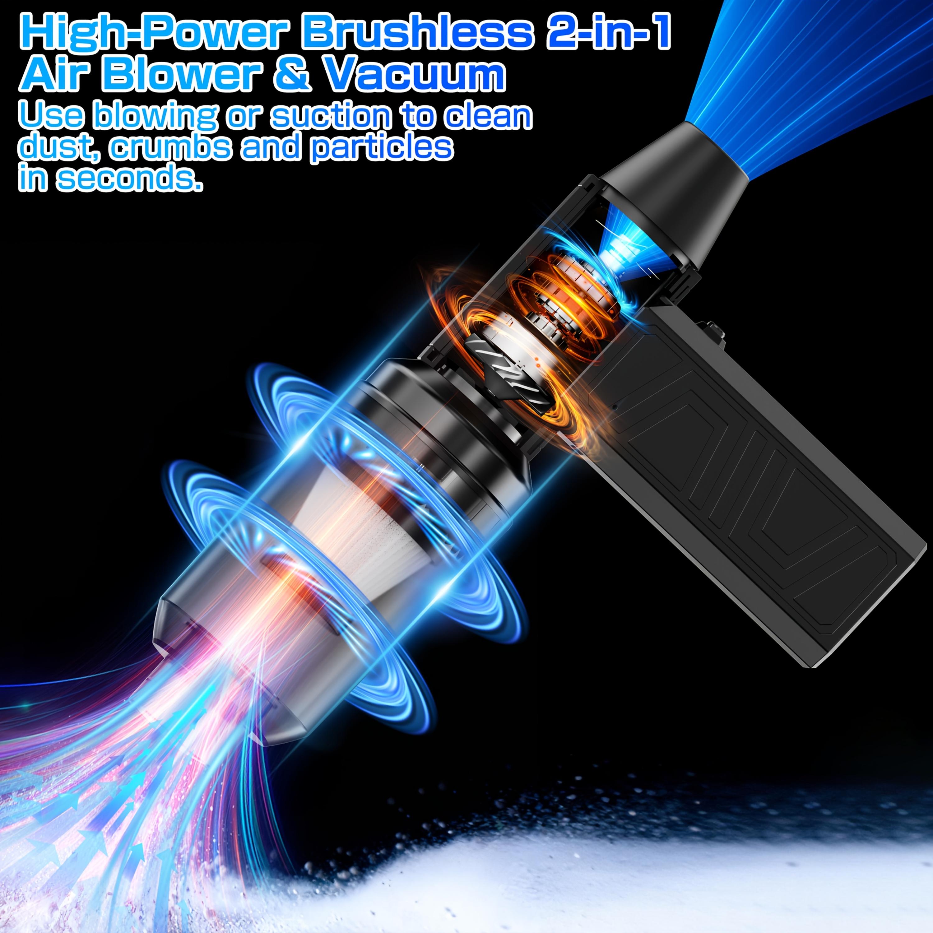 4 Gears Adjustable Turbo Blower, Wireless Rechargeable Air Blower with 130, 000 Rpm, High-speed Turbine Fan, Jet Fan 4Speed Settings - Cleaning Blower Tool Car Blowing Snow Electric Air Duster Portable.